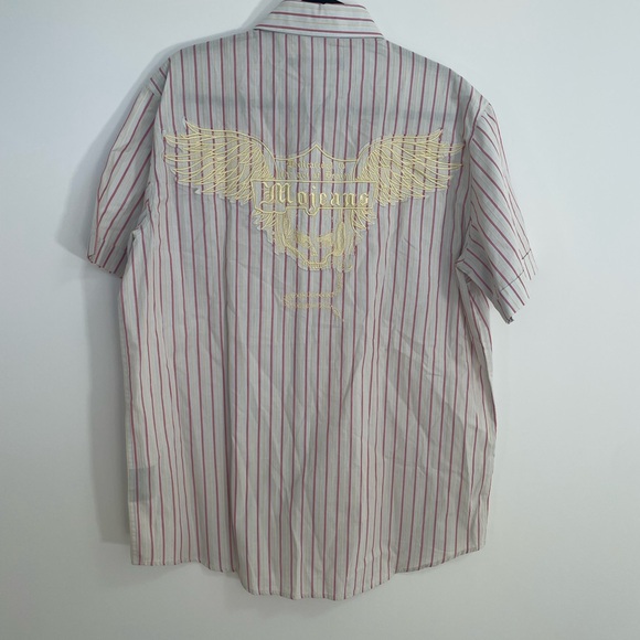 Men's Striped Shirt - Multicolor with embroidered back Mojeans XL embroidered - Picture 6 of 9